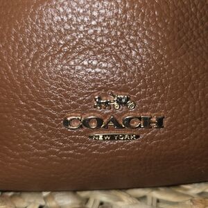 Coach Brown Leather Bag with Gold Logo